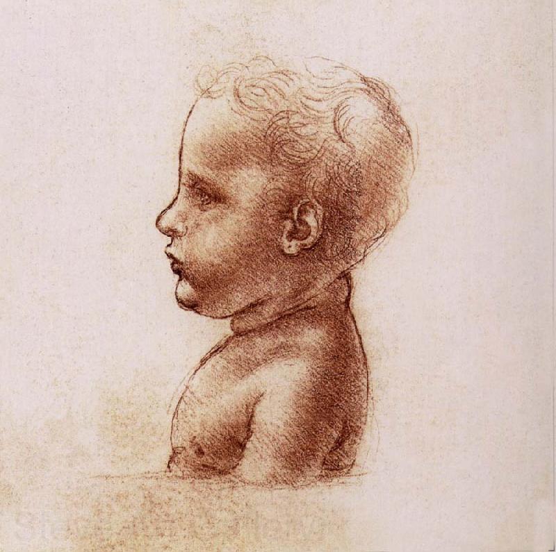 LEONARDO da Vinci Profile of a child Norge oil painting art